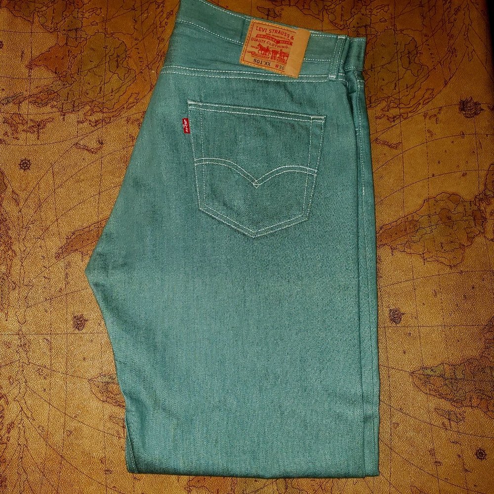 Levi's 501 Original Shrink to Fit Men's Jeans Green W36 L32